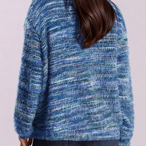 Womens Cardigan Sweaters 2025 Fall Striped Long Sleeve V Neck Button Down Knit F - Picture 4 of 4